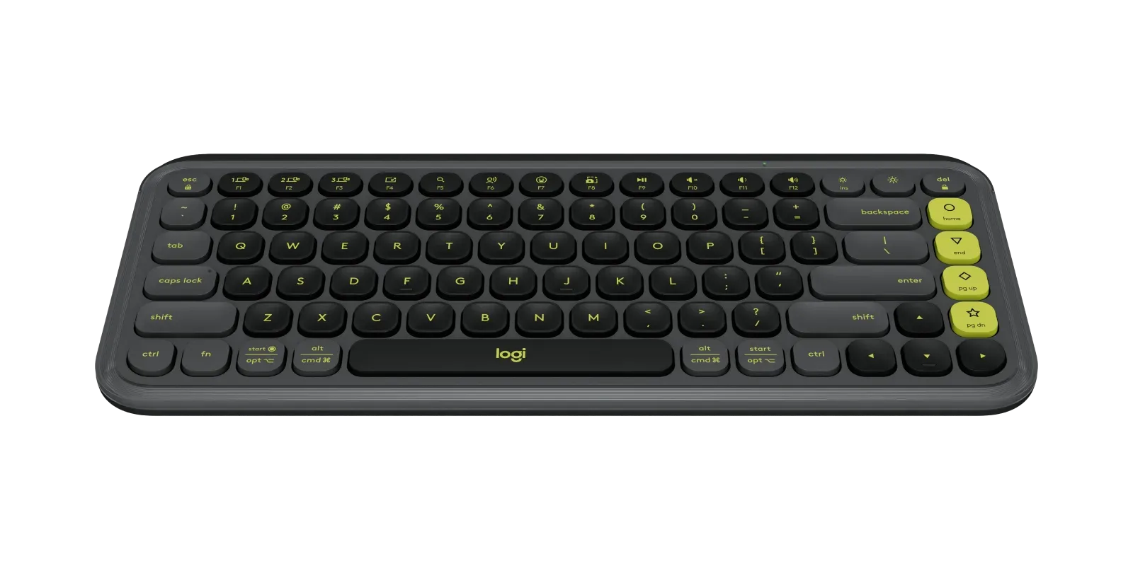 Logitech  POP Icon Keys A compact wireless keyboard with bold design and customizable Action Keys-Graphite & Green