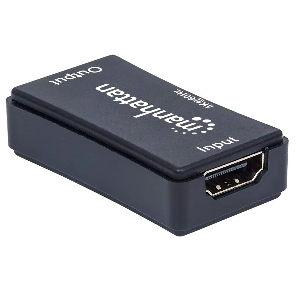 Manhattan Hdmi Repeater, 4K@60Hz, Active, Boosts Hdmi Signal Up To 40M, Black, Three Year Warranty, Blister