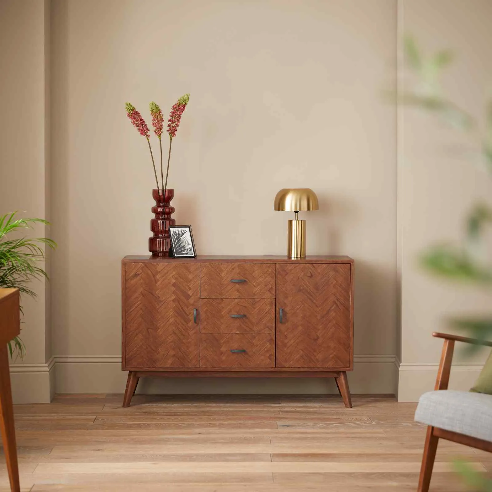 Mid Century Modern Parquet Sideboard