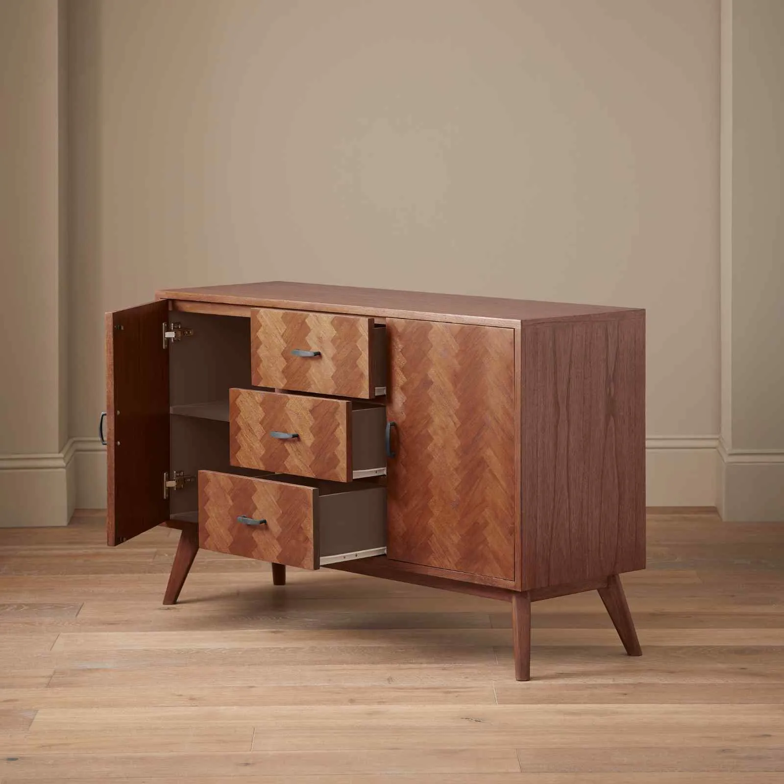 Mid Century Modern Parquet Sideboard