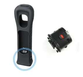 Motion Plus Sensor Adapter   Gel Silicone Skin for Wii Remote Controller Multi Color - Black