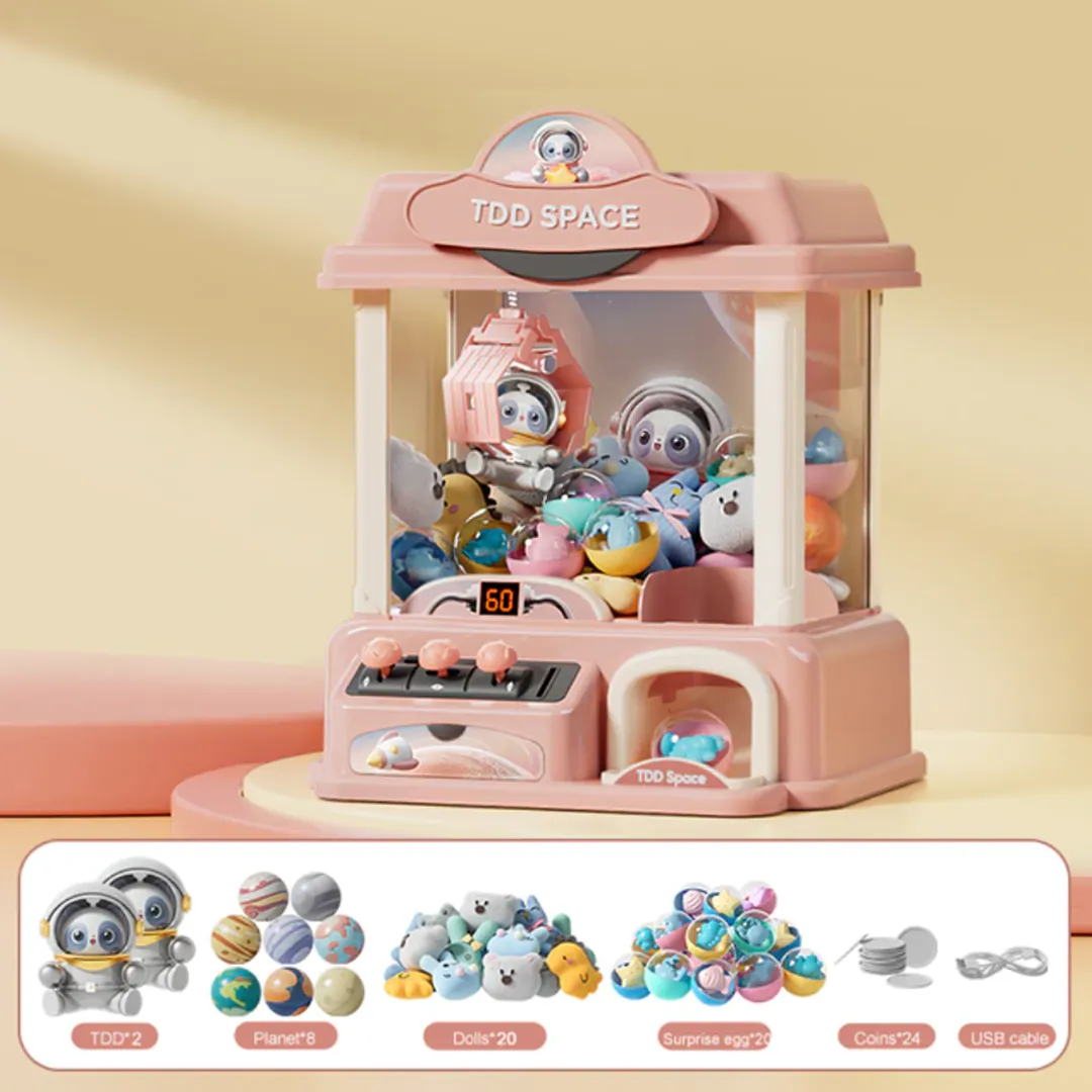 New Mini 'TDD SPACE' Claw Machine Toy for Fun and Cute Gaming Experience