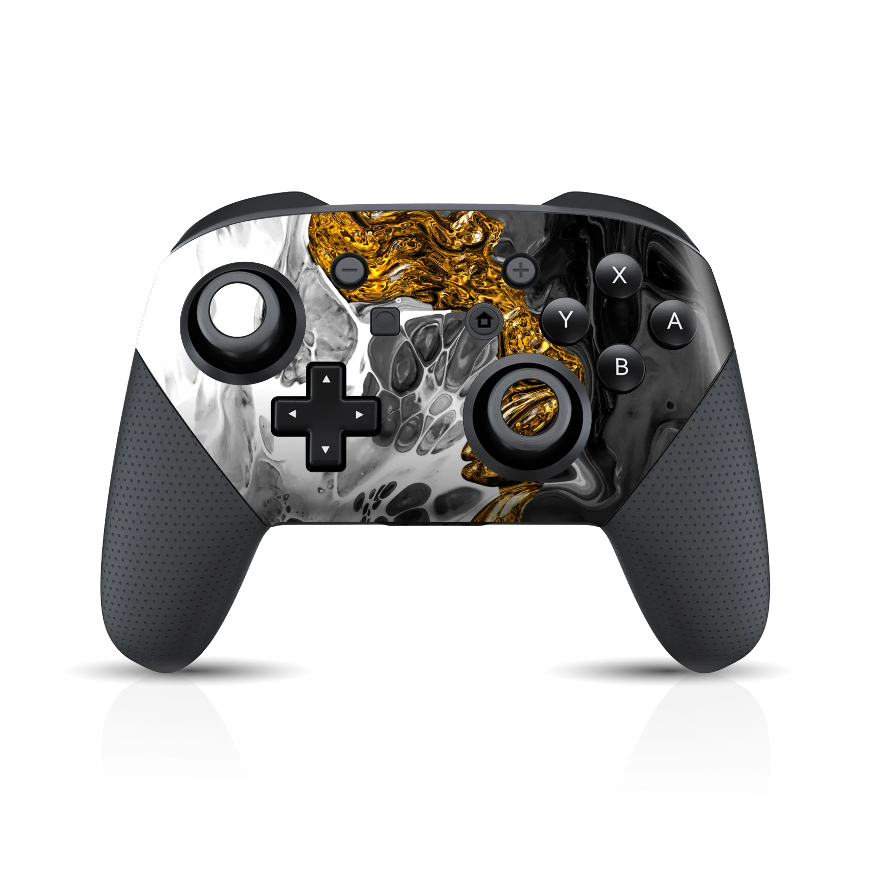 Nintendo Switch Pro CONTROLLER SIGNATURE Abstract MELTED Gold Skin