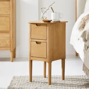 Norway Narrow Oak Bedside Table