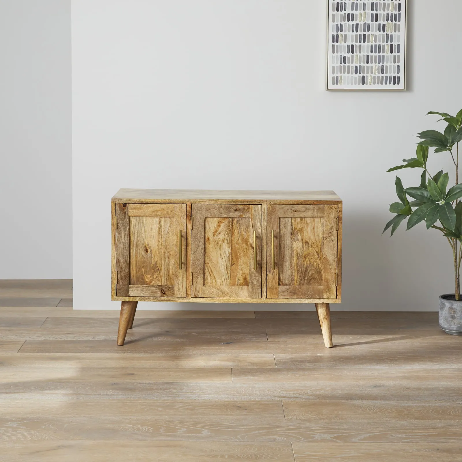 Oak Finished Sideboard with 3 Drawers