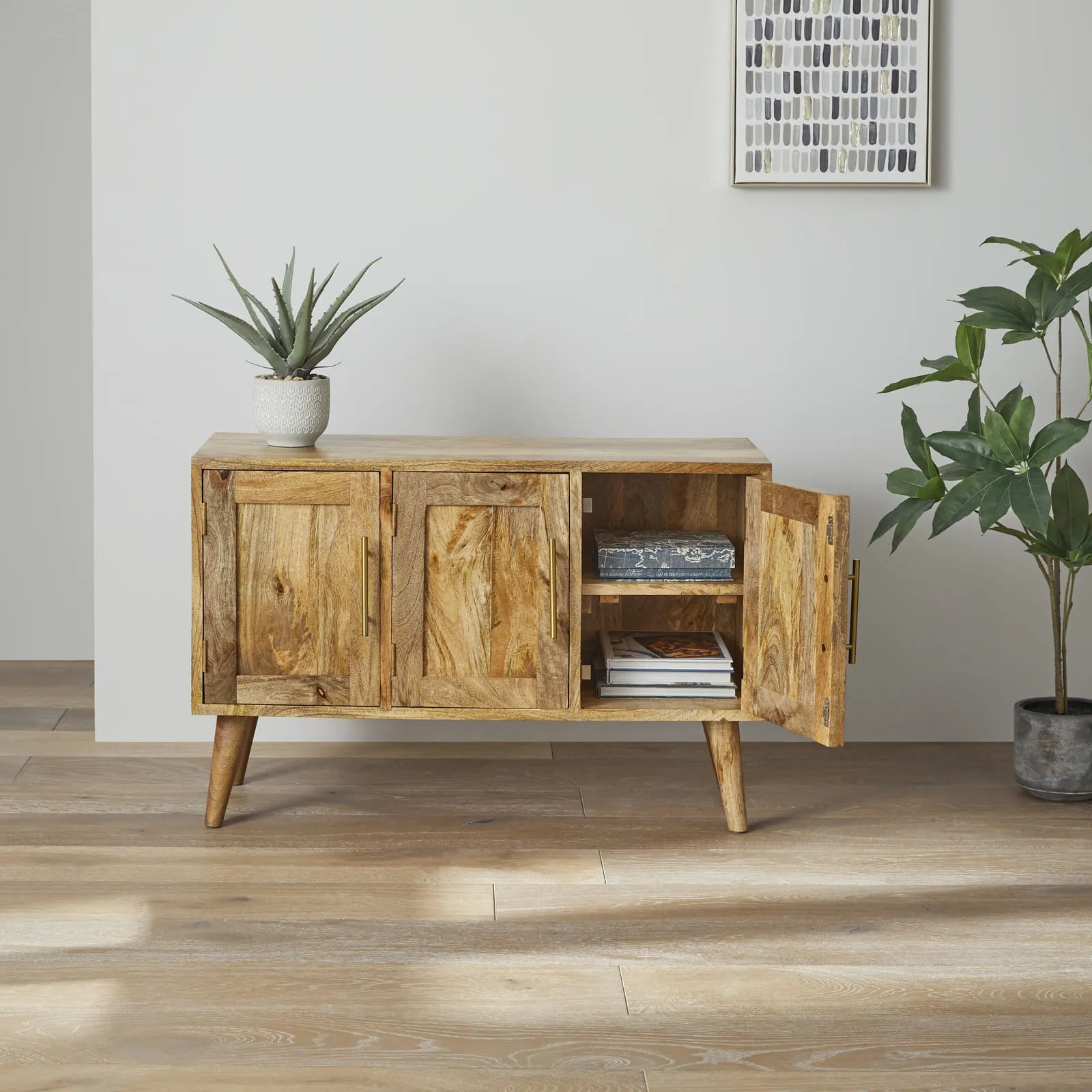 Oak Finished Sideboard with 3 Drawers