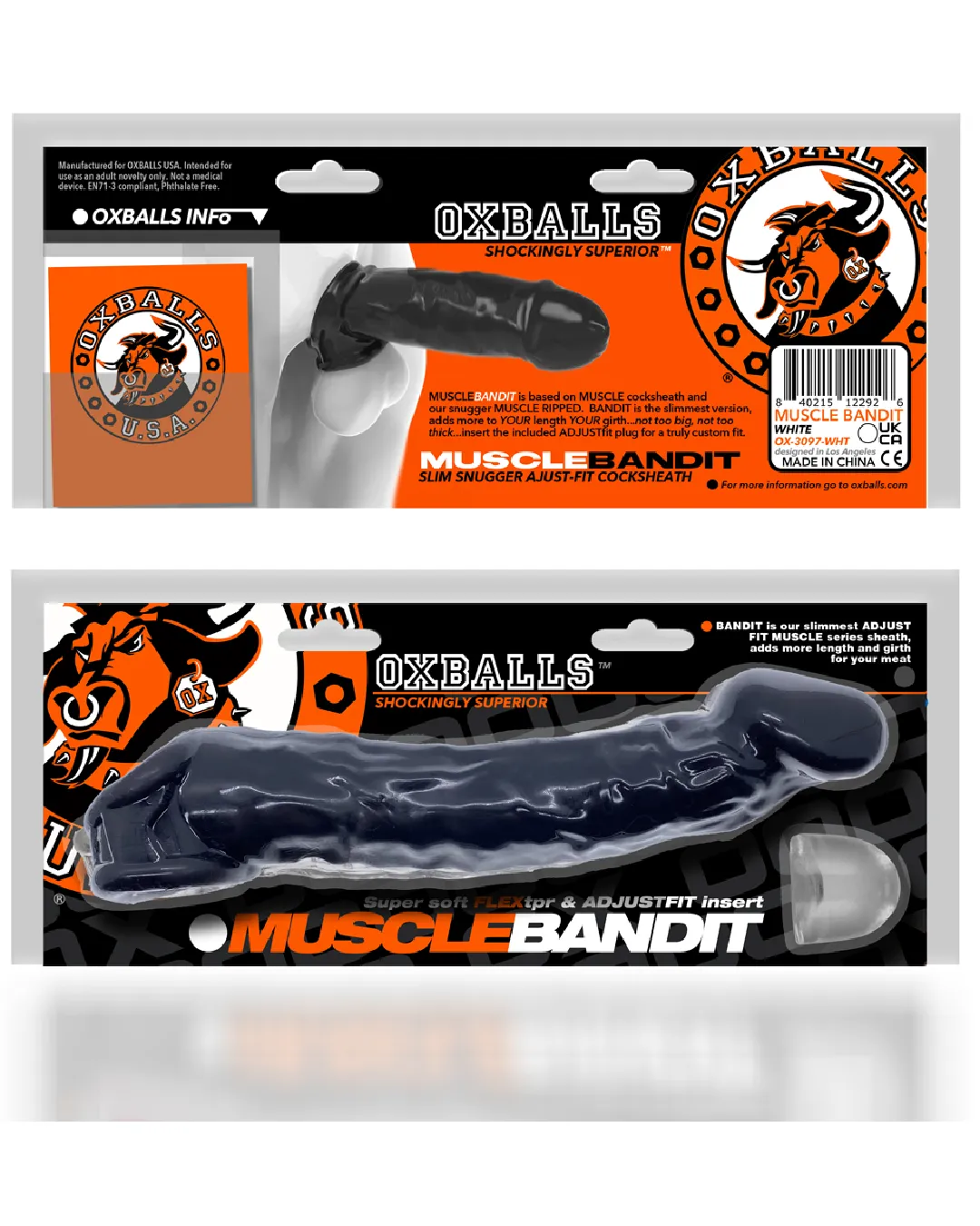 Oxballs Muscle Bandit Slim Cock Sheath - Black