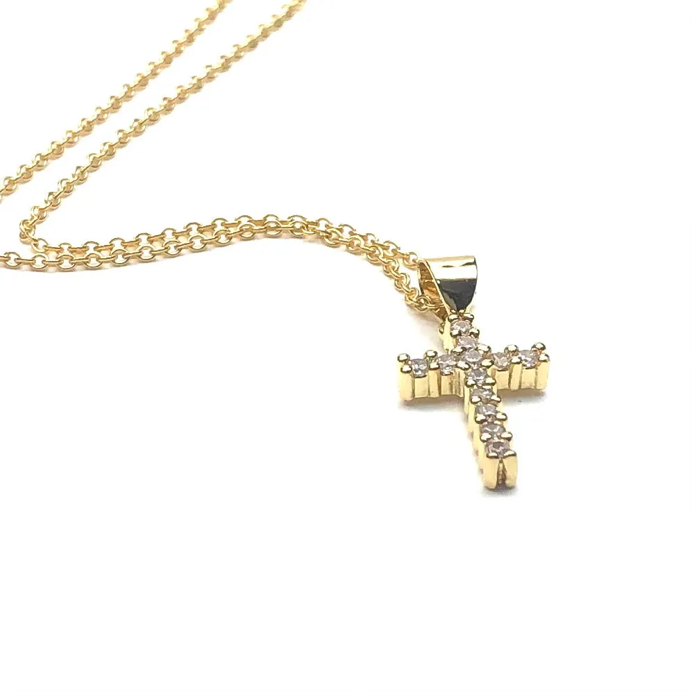 PAVE CROSS NECKLACE