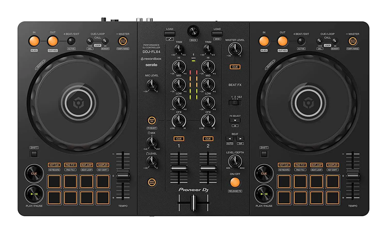 Pioneer DDJ-FLX4 2-channel DJ controller for multiple DJ applications (Black)