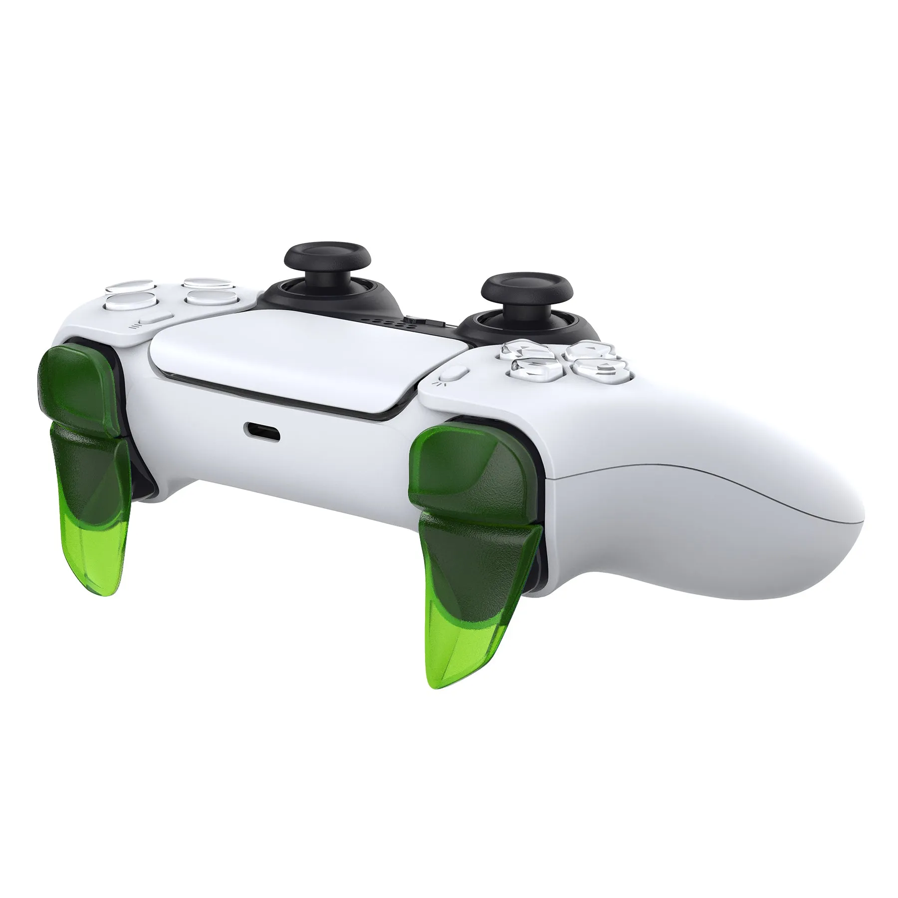 PlayVital BLADE 2 Pairs Shoulder Buttons Extension Triggers for ps5 Controller, Game Improvement Adjusters for PS Portal Remote Player, Bumper Trigger Extenders for ps5 Edge Controller - Clear Green - PFPJ044