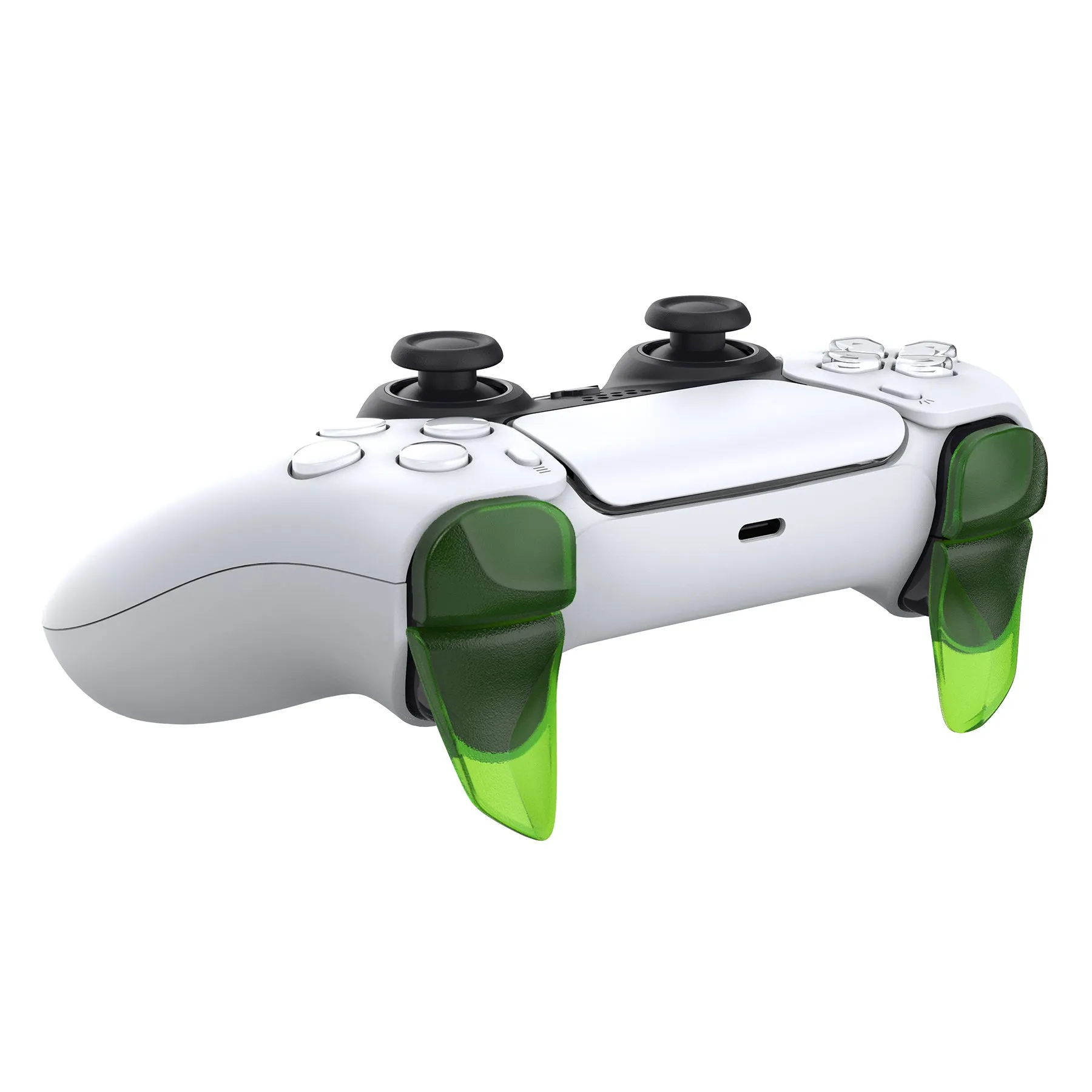 PlayVital BLADE 2 Pairs Shoulder Buttons Extension Triggers for ps5 Controller, Game Improvement Adjusters for PS Portal Remote Player, Bumper Trigger Extenders for ps5 Edge Controller - Clear Green - PFPJ044