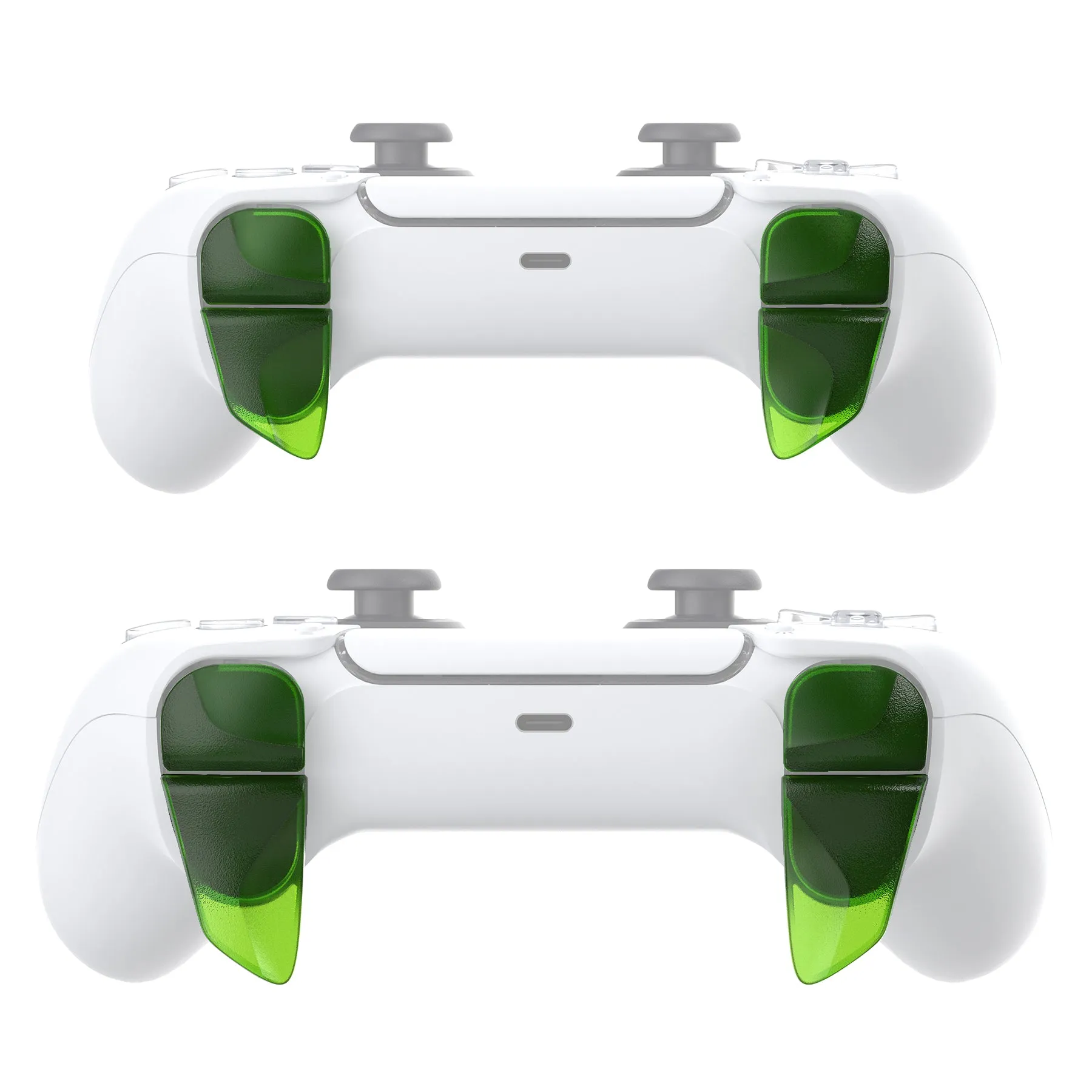 PlayVital BLADE 2 Pairs Shoulder Buttons Extension Triggers for ps5 Controller, Game Improvement Adjusters for PS Portal Remote Player, Bumper Trigger Extenders for ps5 Edge Controller - Clear Green - PFPJ044