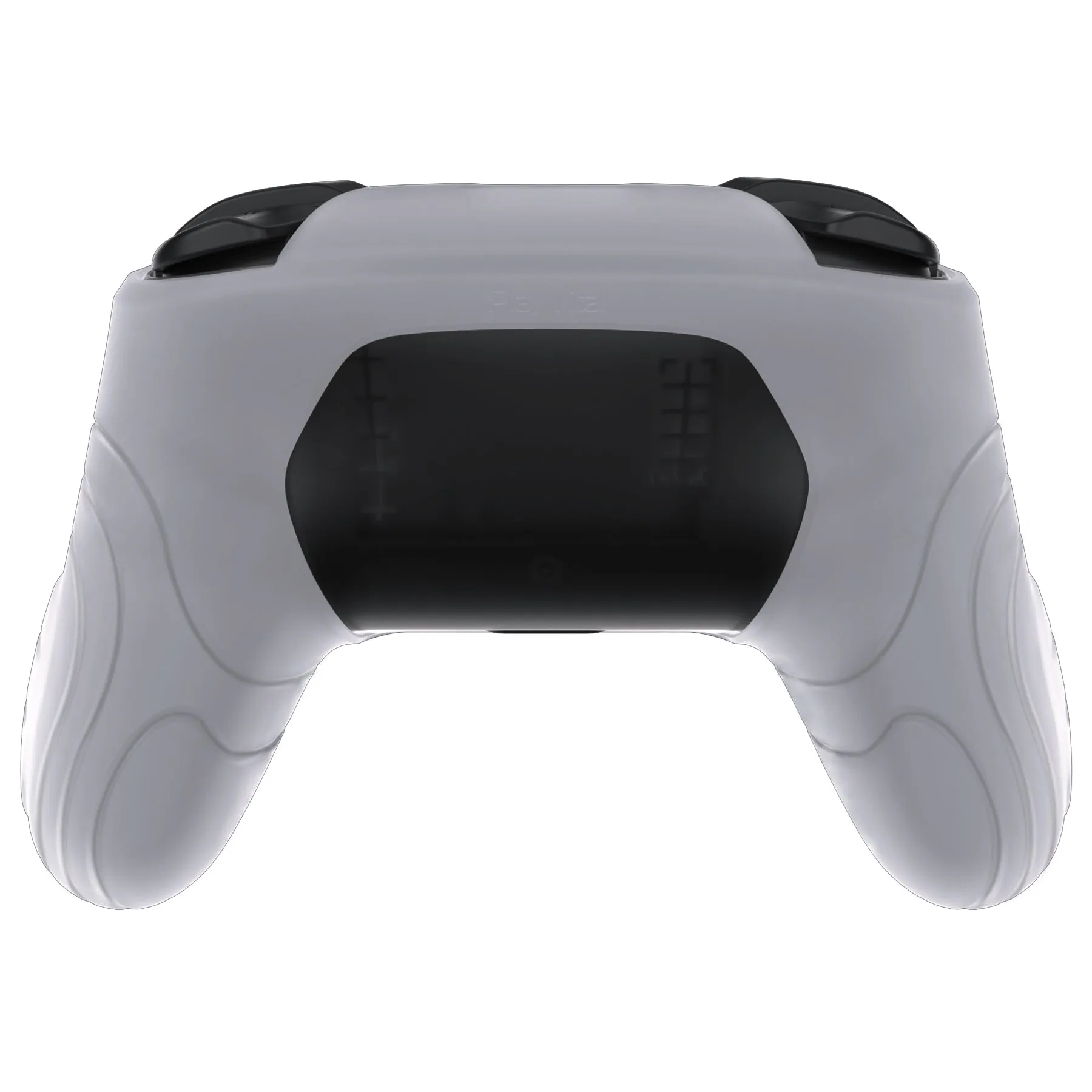 PlayVital Samurai Edition Ergonomic Silicone Skin Protective Case for Nintendo Switch Pro Controller, Soft Anti-slip Controller Grip Protector for Nintendo Switch Pro with Thumb Grip Caps - Clear White - EBNPP008