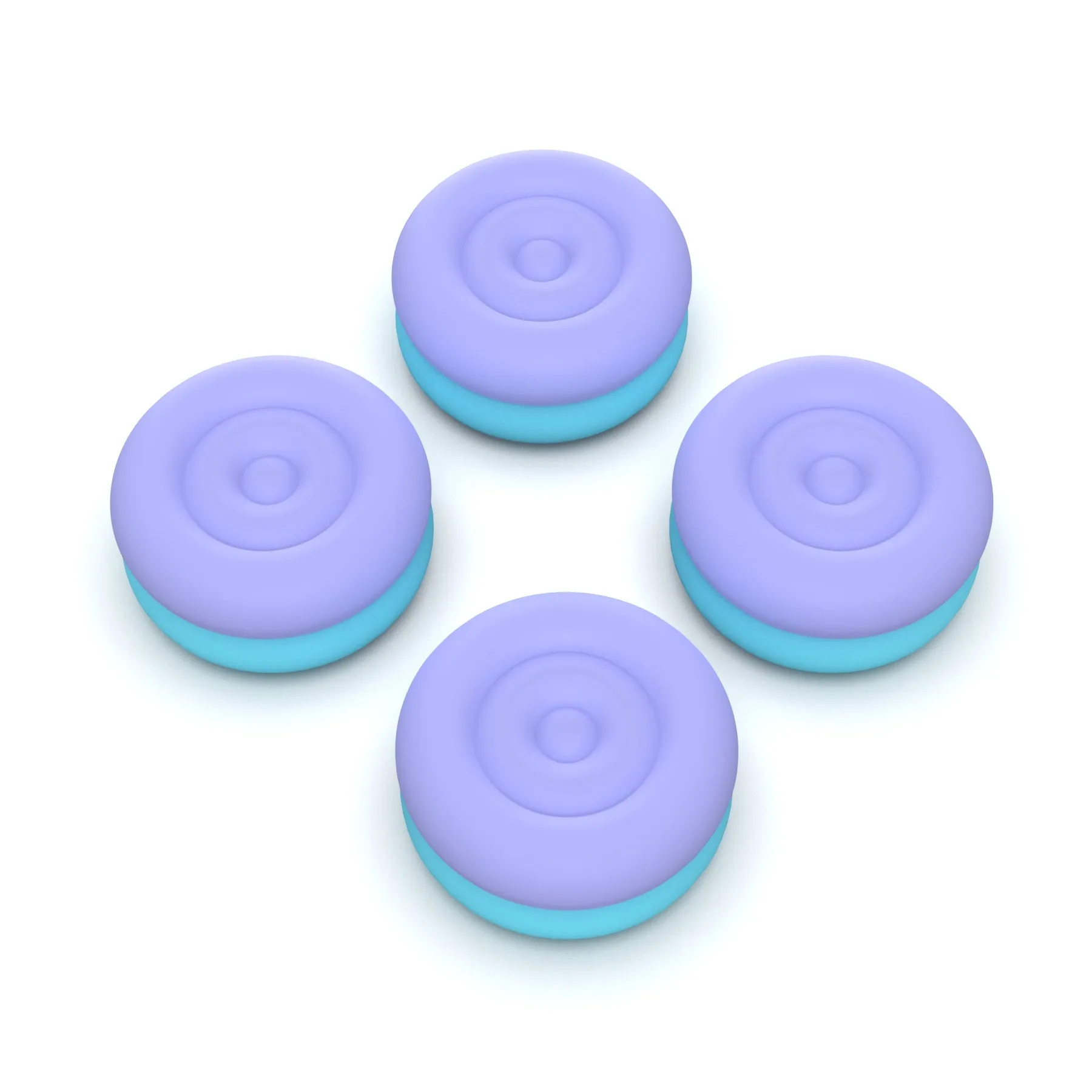 PlayVital Thumbs Cushion Caps Thumb Grips for ps5, for ps4, Thumbstick Grip Cover for Xbox Series X/S, Thumb Grip Caps for Xbox One, Elite Series 2, for Switch Pro Controller - Light Purple & Aqua Blue - PJM3042