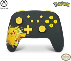 PowerA Wireless Controller for Nintendo Switch - OLED Model, Nintendo Switch and Nintendo Switch Lite - Pikachu Ecstatic, Gamepad, Game Controller, Bluetooth Controller