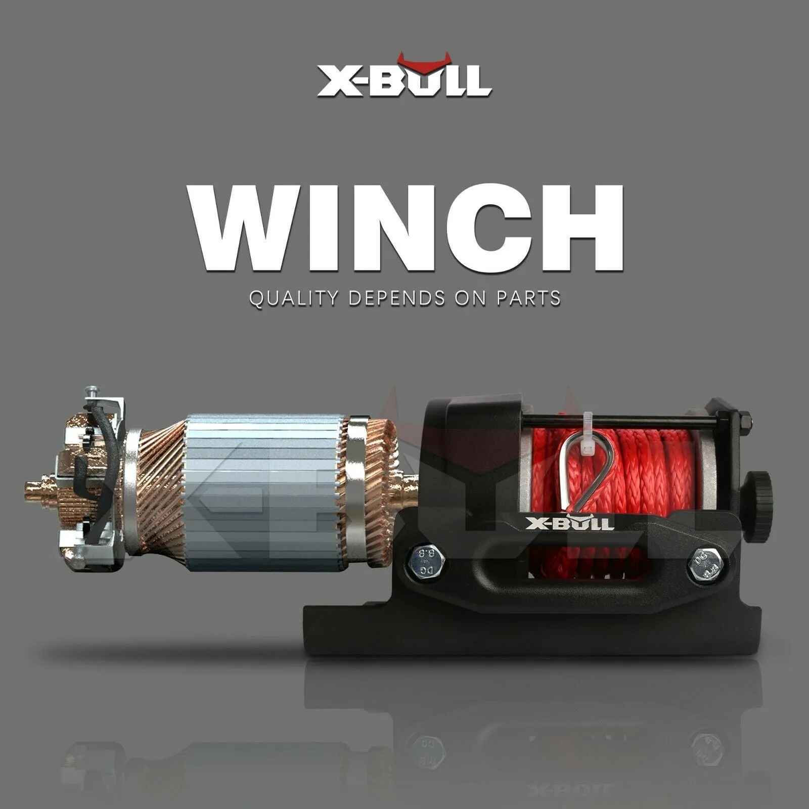 Powerful 12V Electric Winch 3000LBS with Synthetic Rope - X-BULL, 2 Units