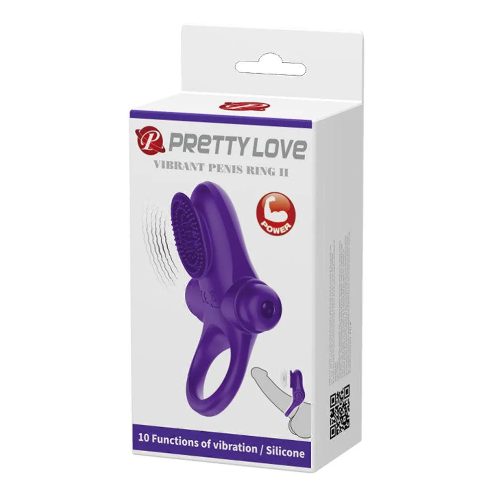 Pretty Love Vibrating Cock Ring II - Purple