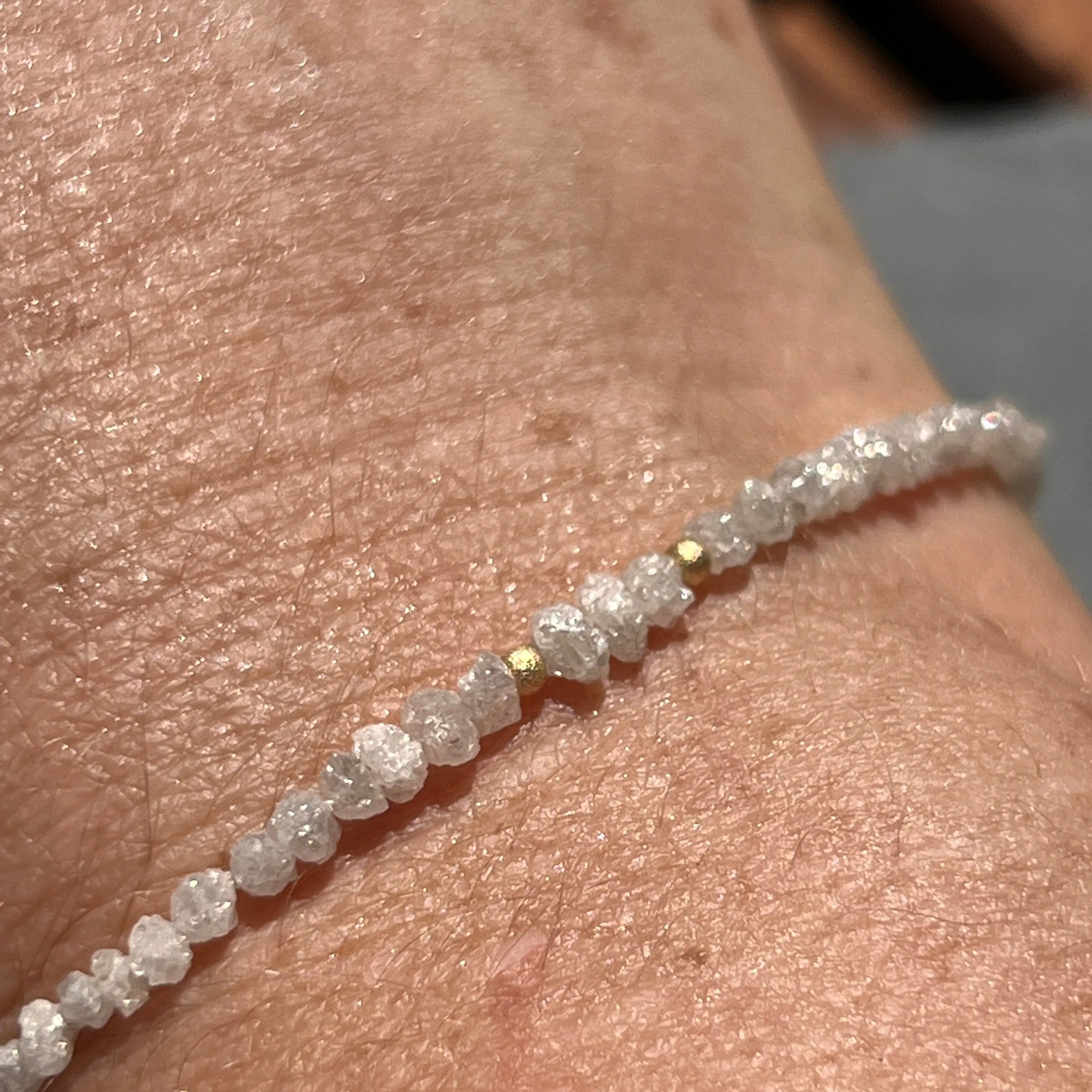 Raw Diamond ‘Skinny’ Layering or Stacking Bracelet