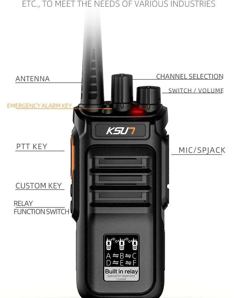 Repeater Walkie Talkie Professional Digital Encryption Long Range Walkie Talkie Portable Two-Way Radio Transceiver KSUT RL30