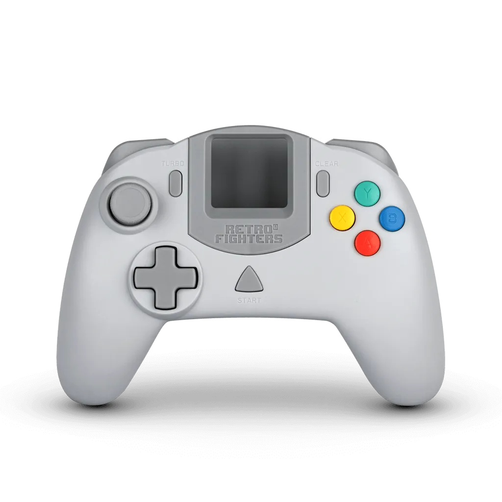 Retro Fighters' StrikerDC: Sleek Grey Wired Controller for Dreamcast