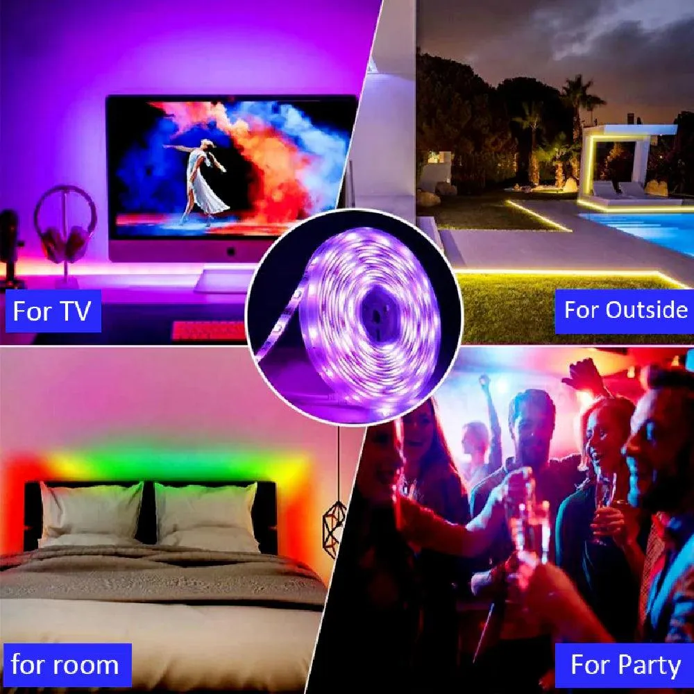 RGB LED Strip 5050 12V WiFi Control RGB LED Strip IP67 Waterproof 300LEDs 5m Full Kit Compatible with Alexa and Google Home