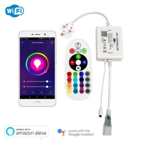 RGB Neon Flex 10x18mm 220V 240V WiFi Tuya APP LED controller with 24key Remote