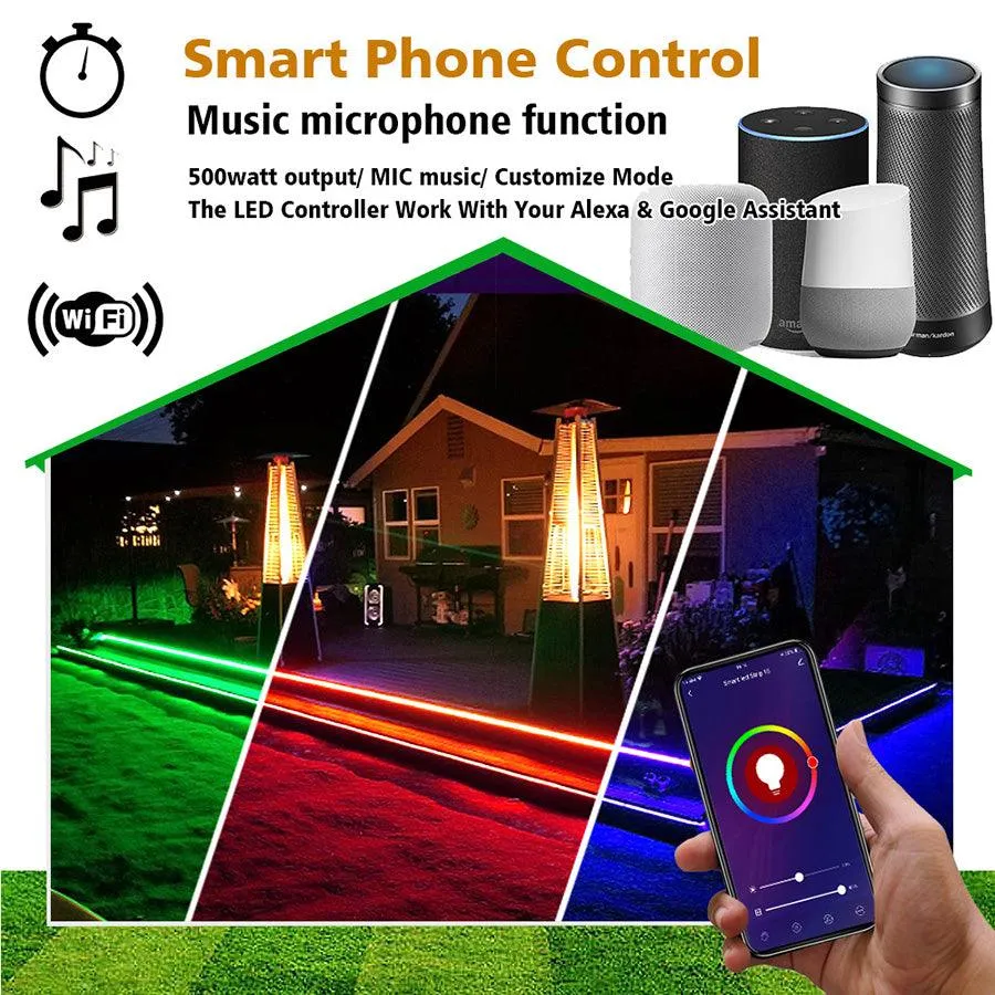 RGB Neon Flex 10x20mm 220V 240V WiFi Tuya APP LED Controller with 24key Remote