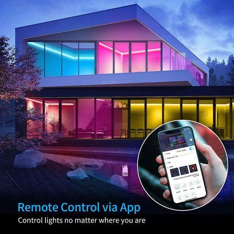 RGB Neon Flex 10x20mm 220V 240V WiFi Tuya APP LED Controller with 24key Remote