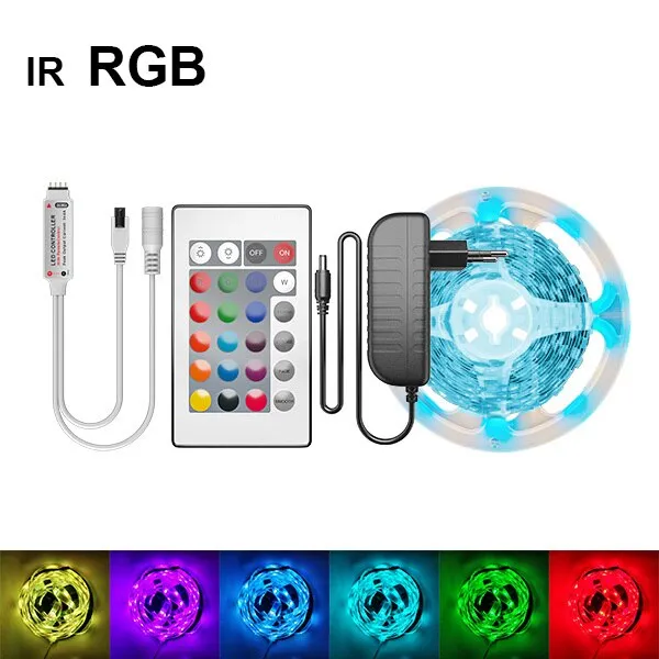 RGBWW LED Strip Light SMD 5050 10M 5M LED Lights Waterproof DC12V RGB Led tape diode ribbon Flexible APP Phone Control adapter