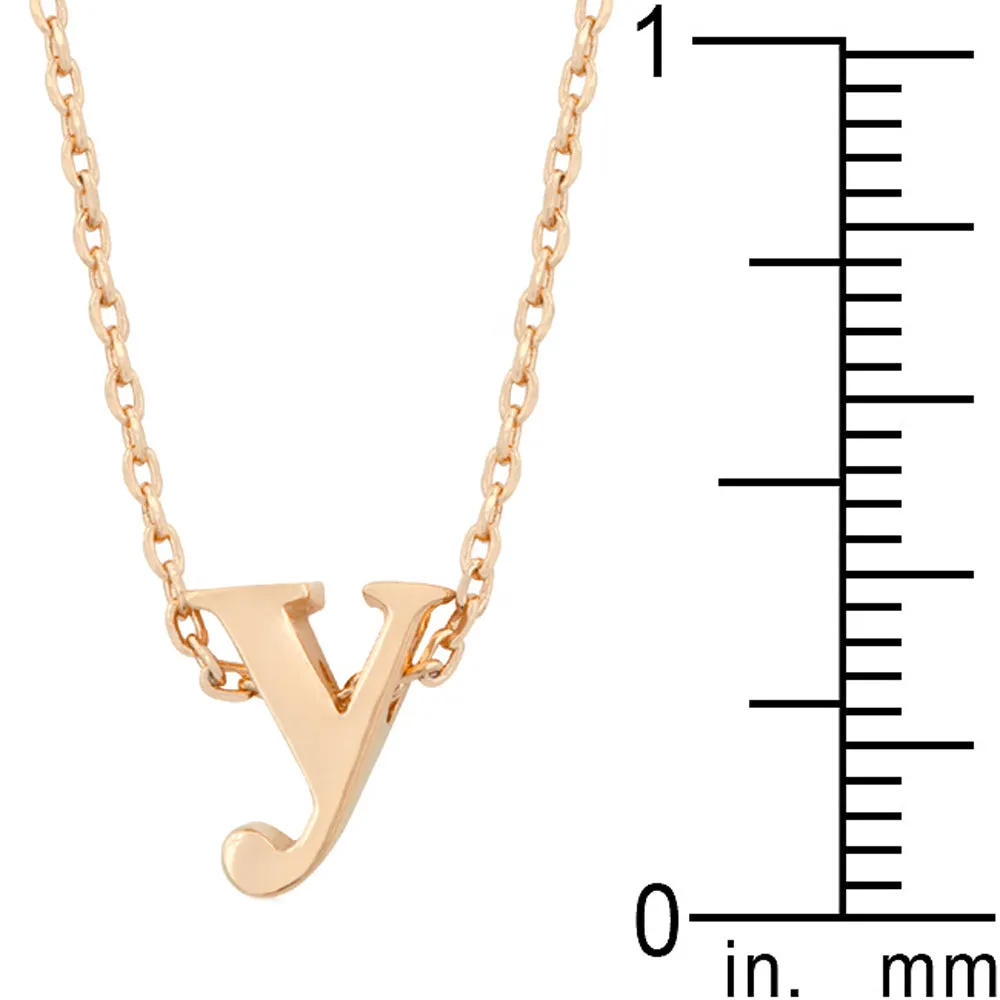 Rosegold Finish Initial Y Pendant