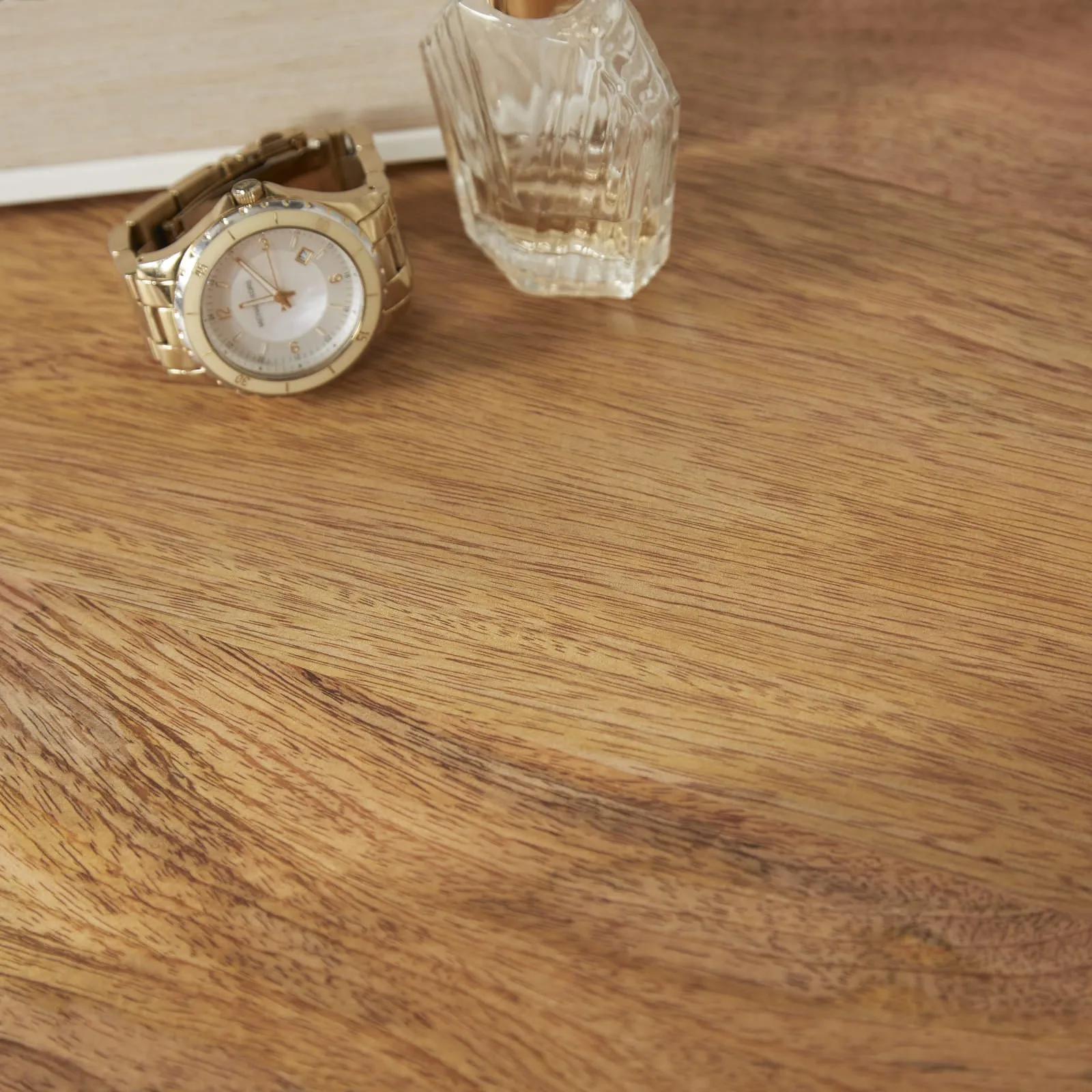 Rustic Mango Wood Bedside Table with 2 Drawers