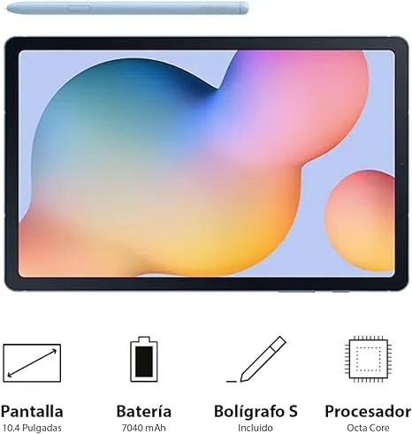 SAMSUNG Galaxy Tab S6 Lite 10.4" 64GB/128GB Android Tablet, LCD Screen, S Pen Included, Slim Metal Design, AKG Dual Speakers, 8MP Rear Camera, Long Lasting Battery, US Version, 2022, Angora Blue