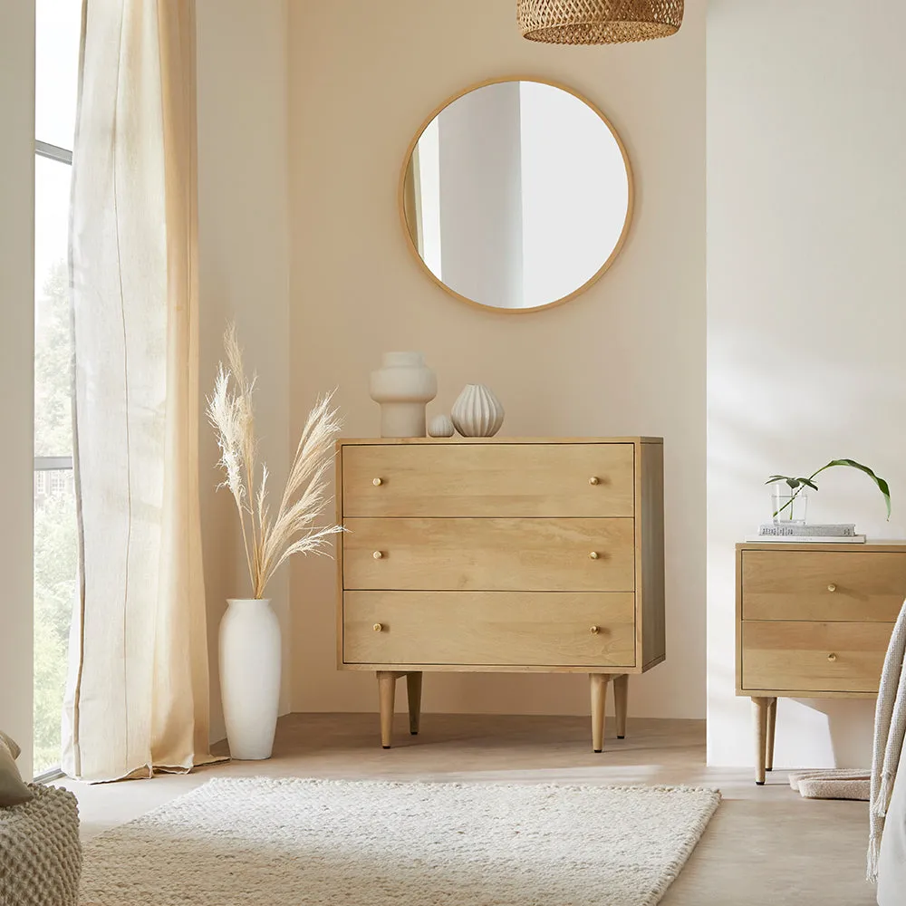 Scandinavian Light Oak Oslo Chest of 3 Drawers