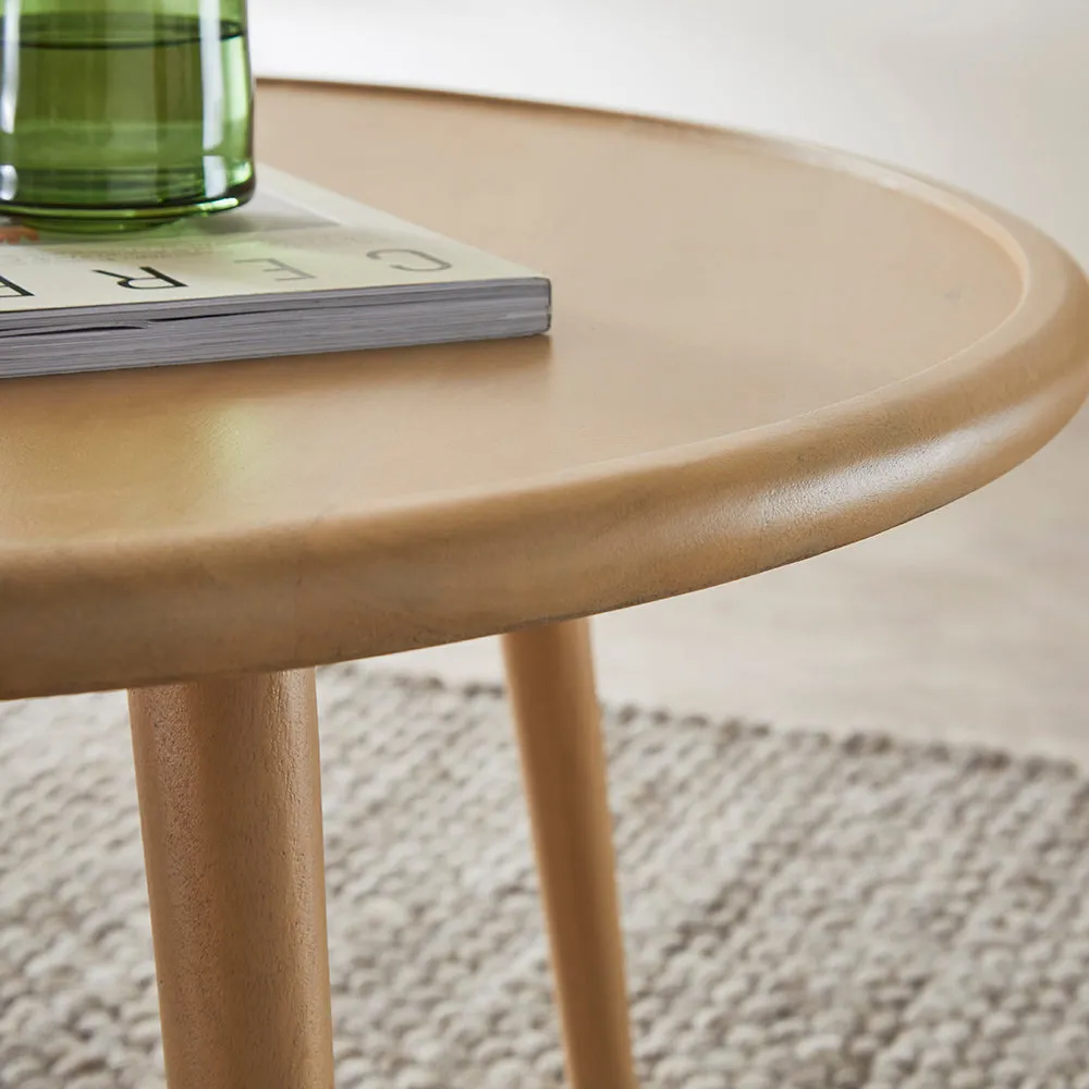 Scandinavian Oak Round Coffee Table