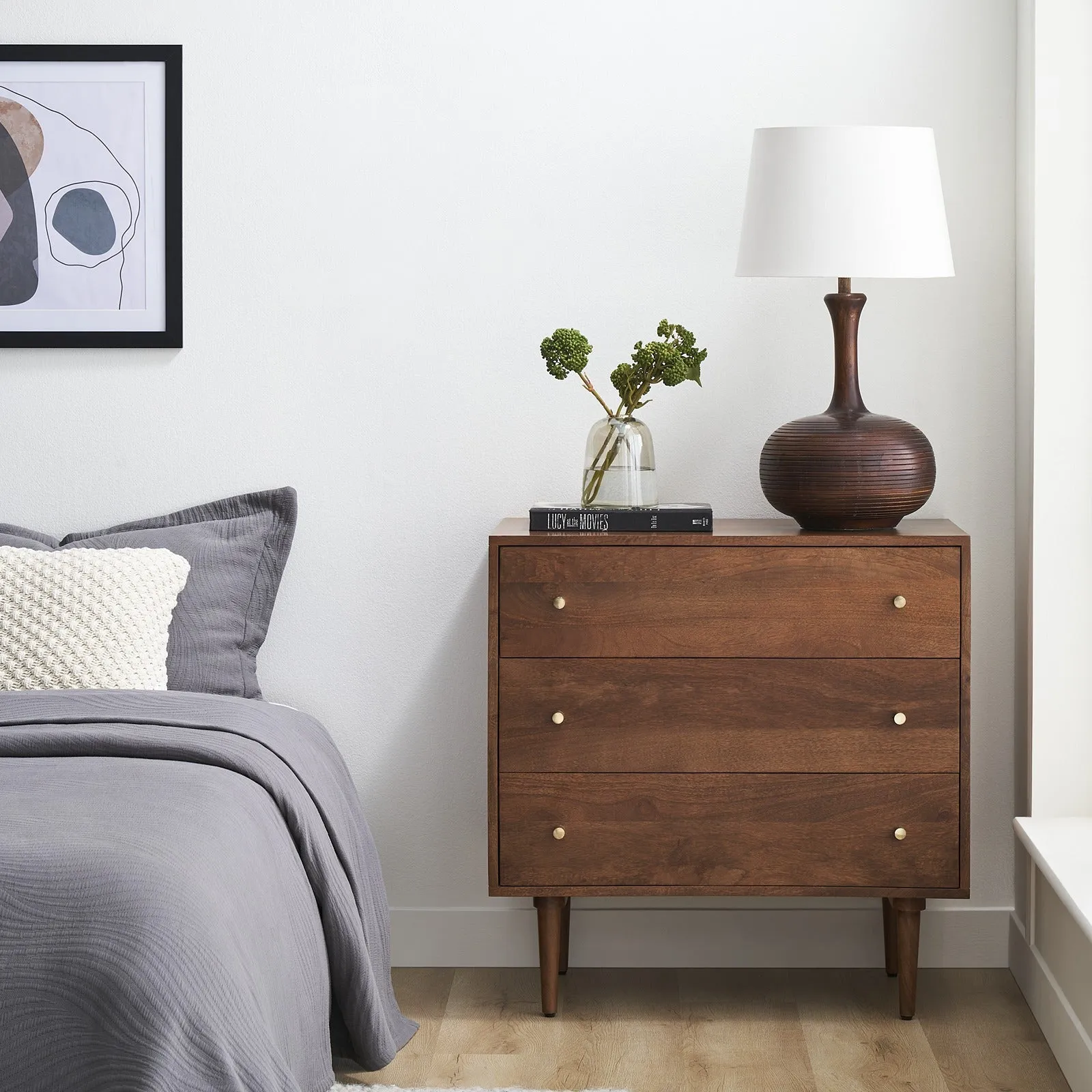 Scandinavian Walnut Oslo Chest of 3 Drawers