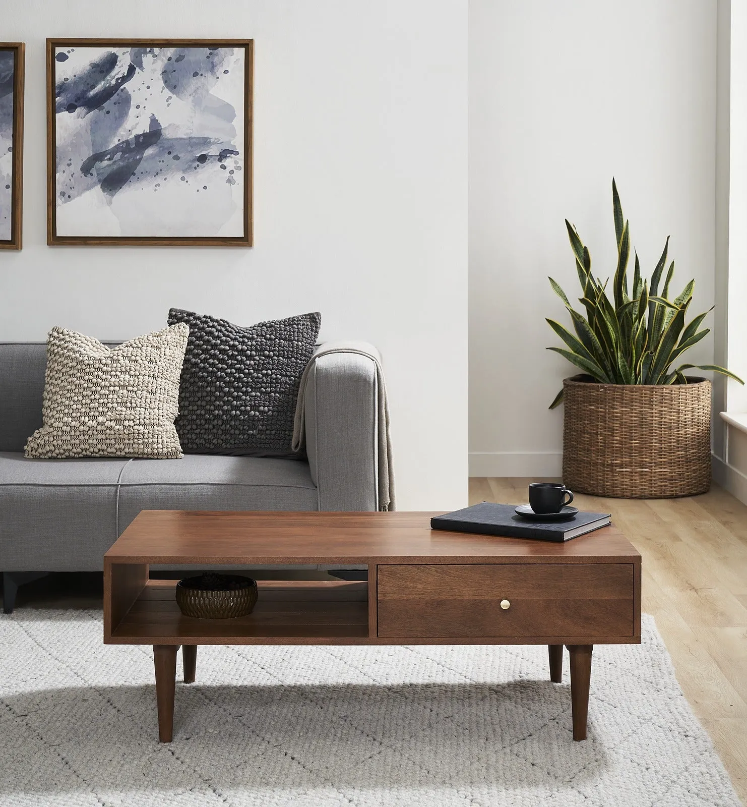 Scandinavian Walnut Oslo Storage Coffee Table