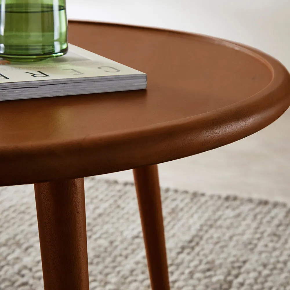 Scandinavian Walnut Round Coffee Table