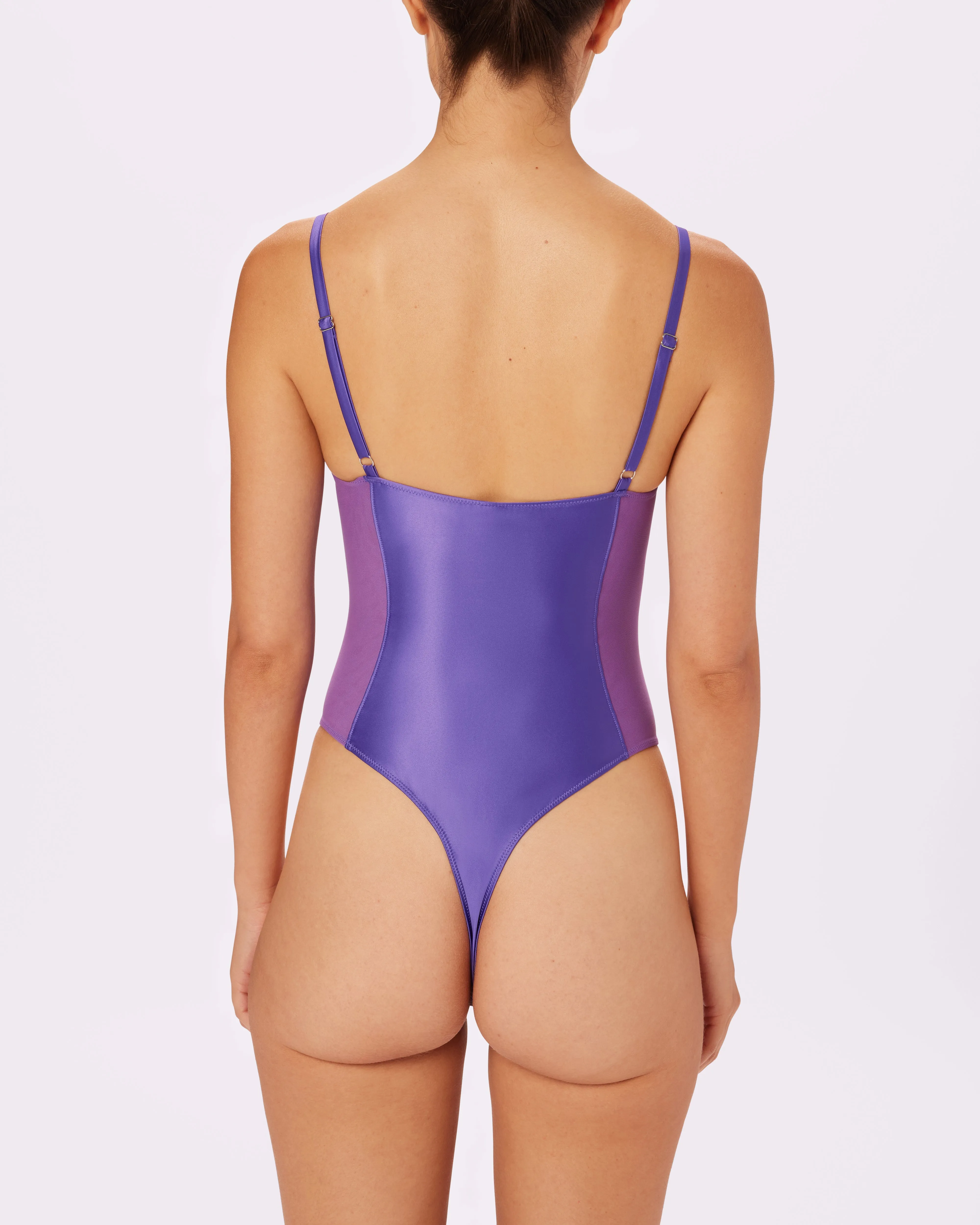 Sheer Sculpt Demi Bodysuit | Glow Satin | Archive (Grape Soda)