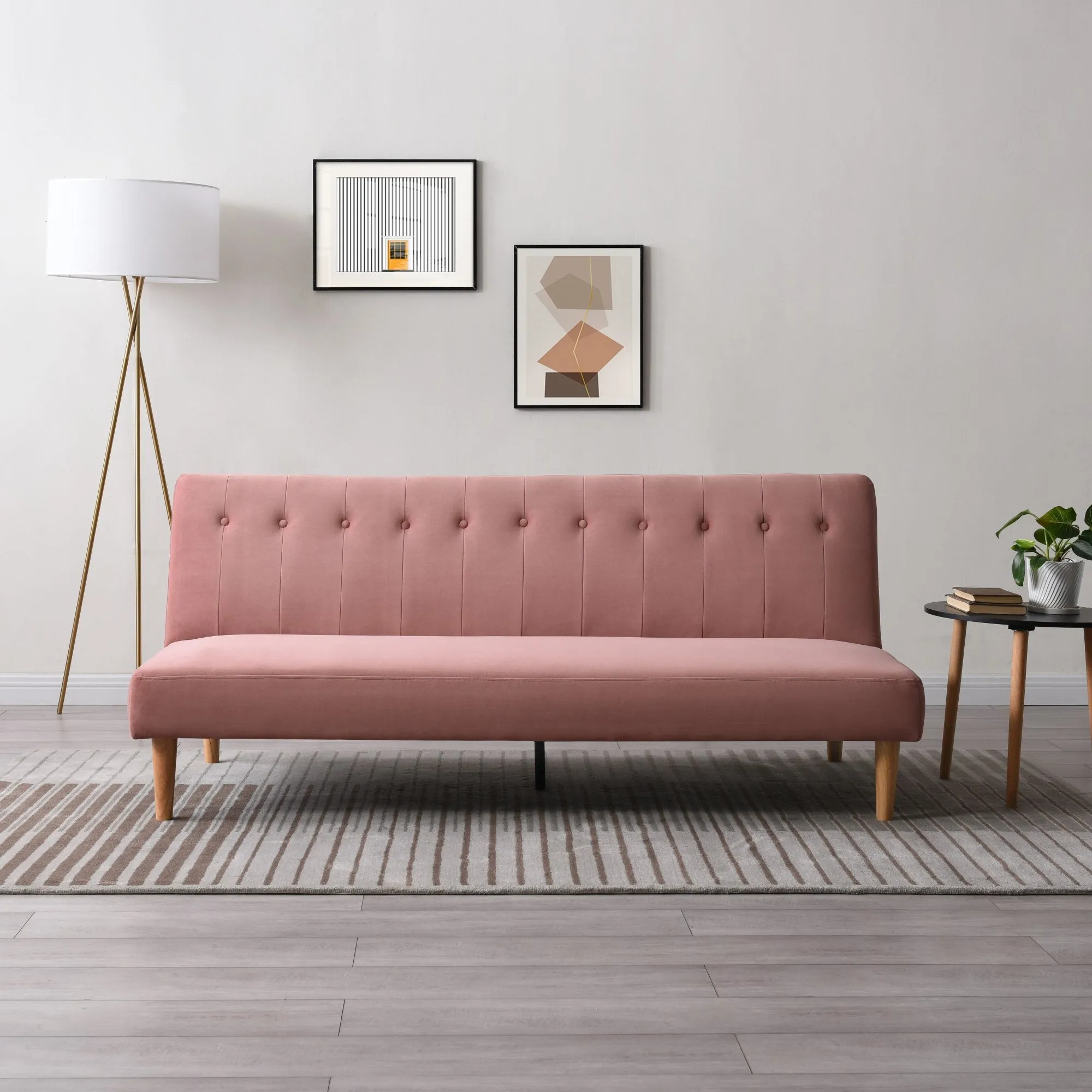 Single Sofa Bed in Pink