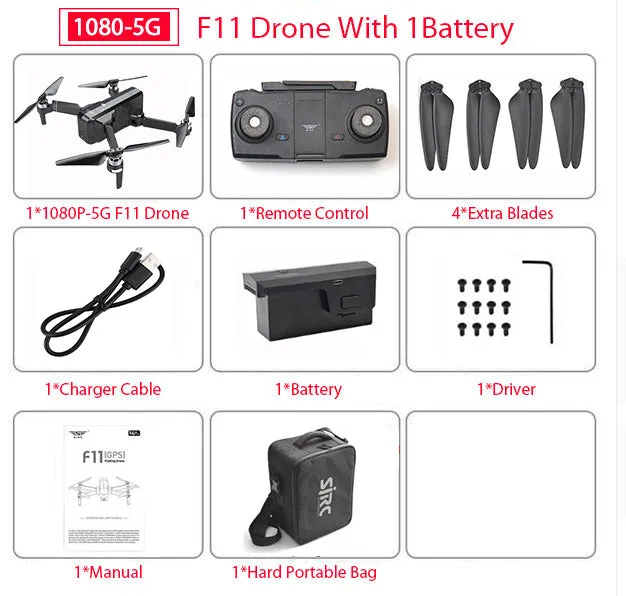 SJRC F11 PRO GPS Drone With Wifi FPV 1080P/2K HD Camera F11 Brushless Quadcopter Foldable Drone