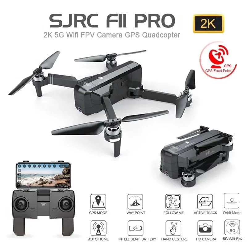 SJRC F11 PRO GPS Drone With Wifi FPV 1080P/2K HD Camera F11 Brushless Quadcopter Foldable Drone