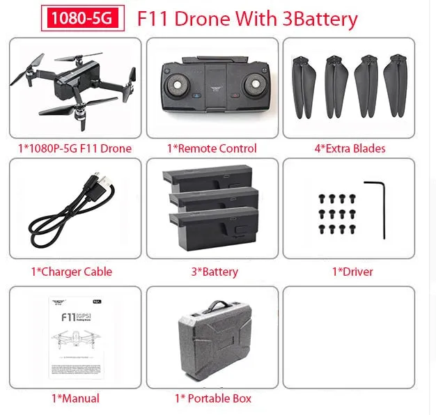 SJRC F11 PRO GPS Drone With Wifi FPV 1080P/2K HD Camera F11 Brushless Quadcopter Foldable Drone