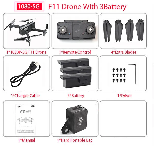 SJRC F11 PRO GPS Drone With Wifi FPV 1080P/2K HD Camera F11 Brushless Quadcopter Foldable Drone