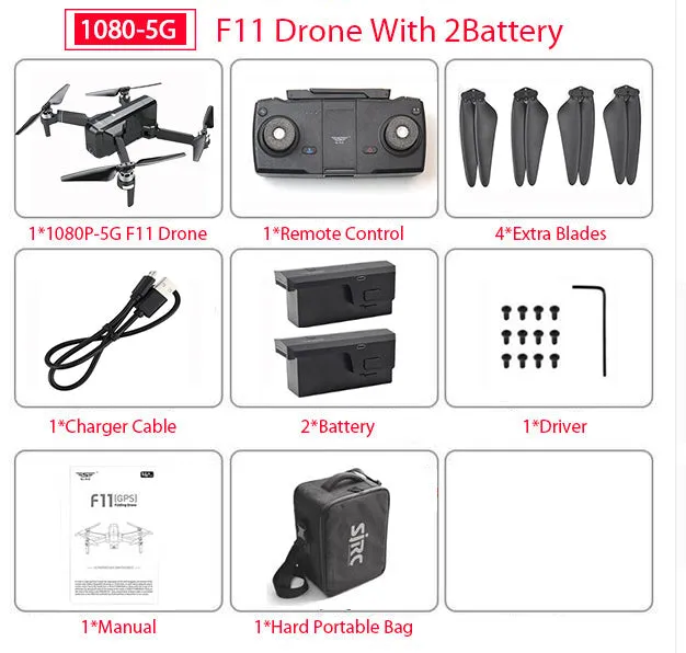 SJRC F11 PRO GPS Drone With Wifi FPV 1080P/2K HD Camera F11 Brushless Quadcopter Foldable Drone