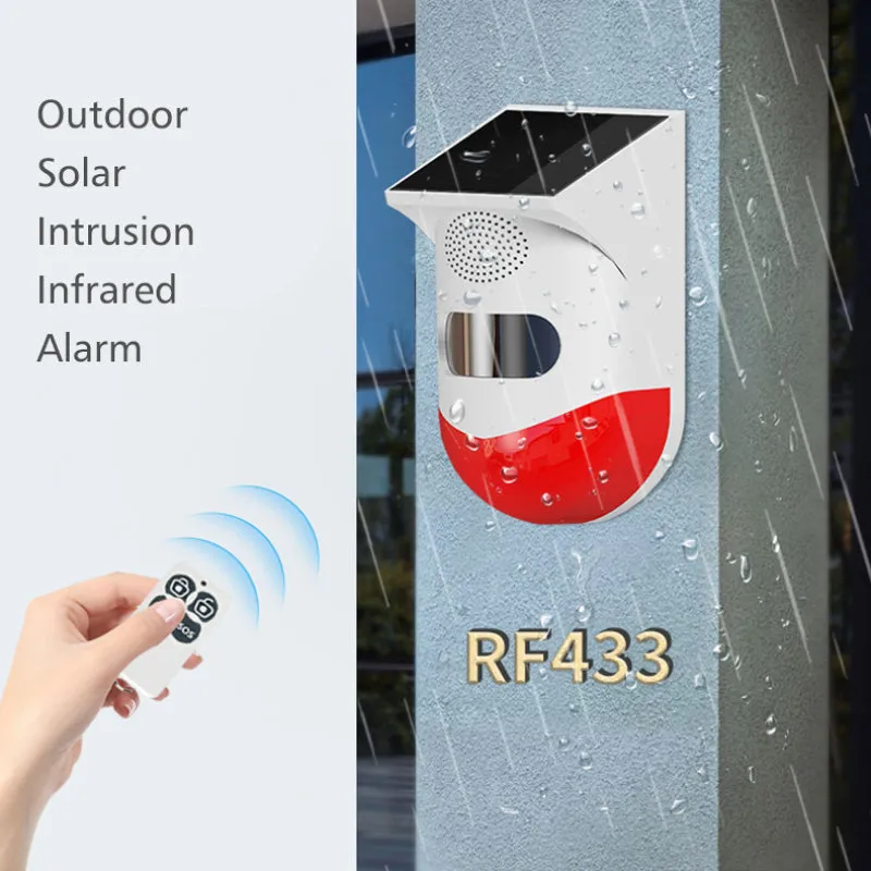 Solar Powered Infrared Motion PIR Sensor Standalone RF433 Wireless Control WIFI TUYA Mobile Alarm