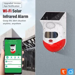 Solar Powered Infrared Motion PIR Sensor Standalone RF433 Wireless Control WIFI TUYA Mobile Alarm