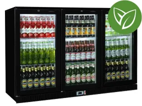 Sterling Pro SP3BC-BK/BH Black Triple Door Hinged Bottle Cooler 300 Ltrs / 274 Bottles