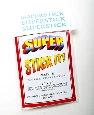 Super Stick It! Double-Sided Hi-Tack Wardrobe Adhesive 1" x 3" Tape - 36 Strips