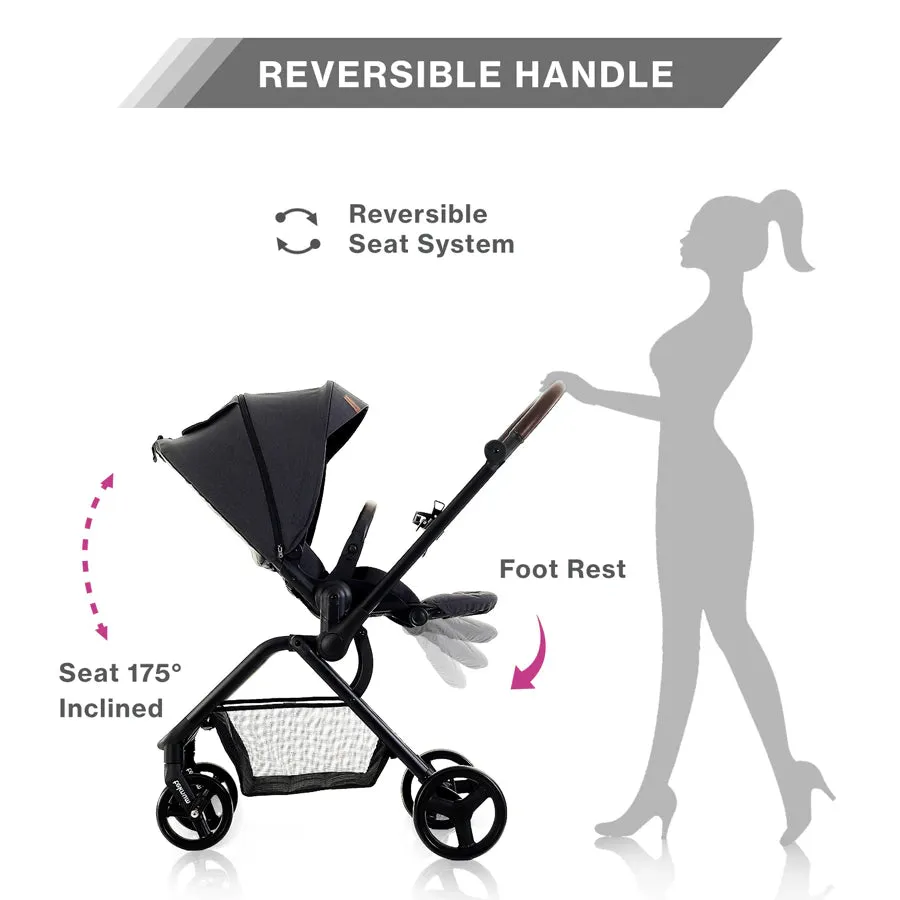 Teknum Stroll-1 Reversible Travel Stroller (Black)