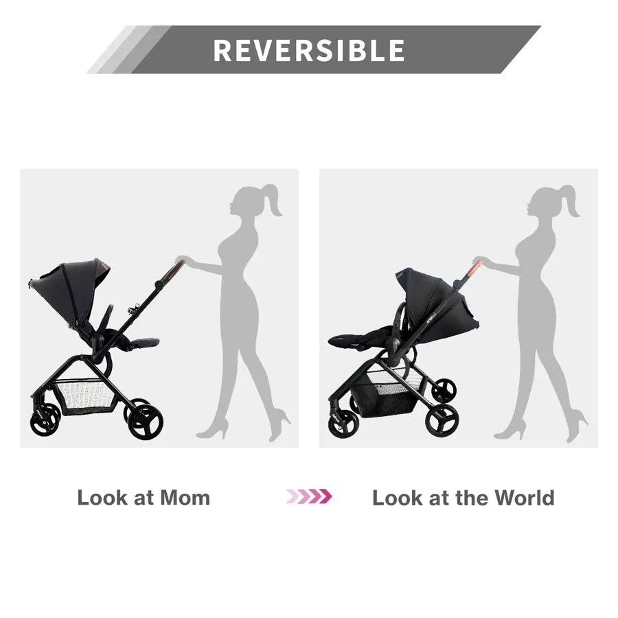 Teknum Stroll-1 Reversible Travel Stroller (Black)